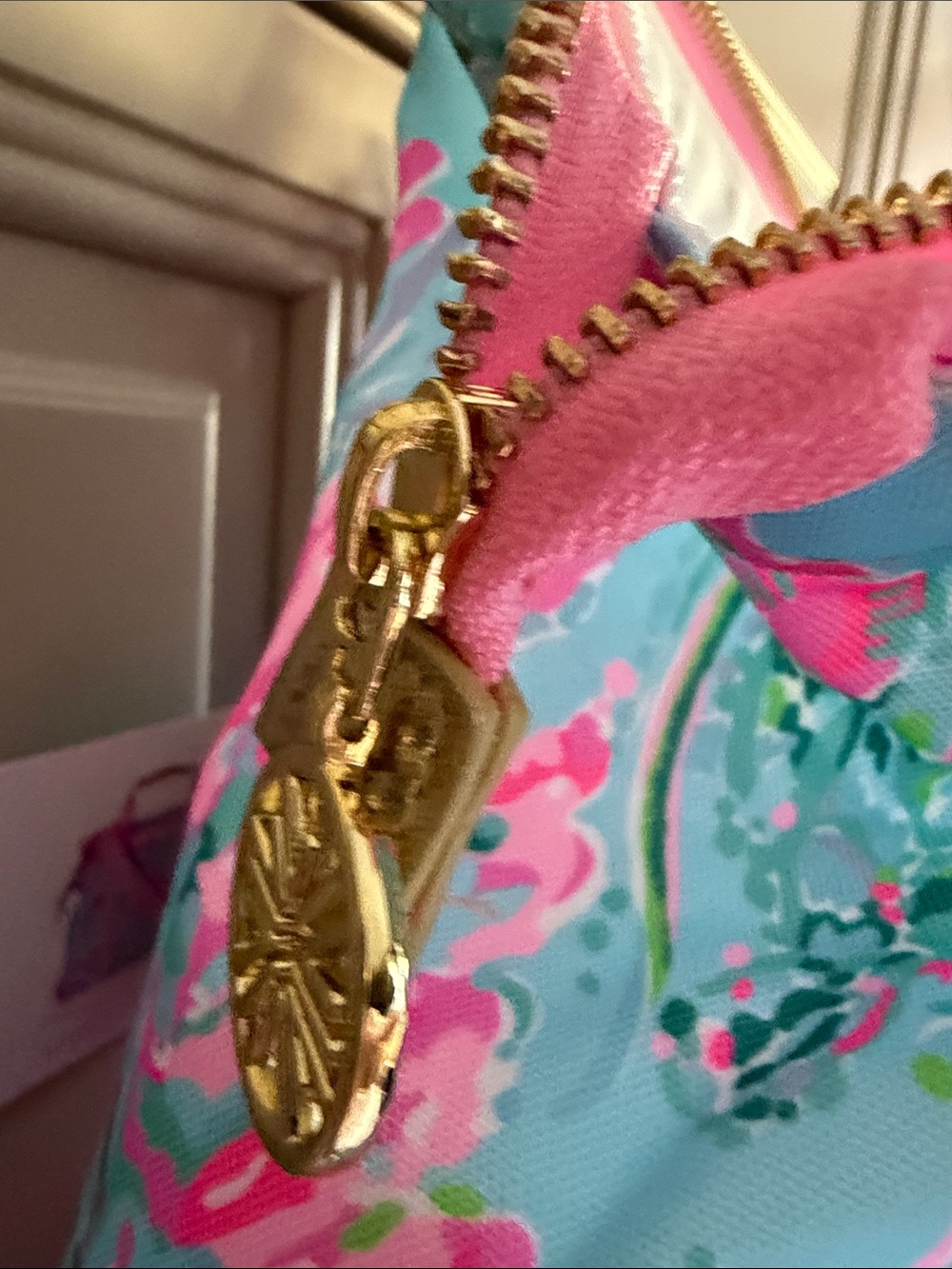 Lilly Pulitzer Pink & Aqua Floral Canvas backpack cooler - Picture 6 of 6